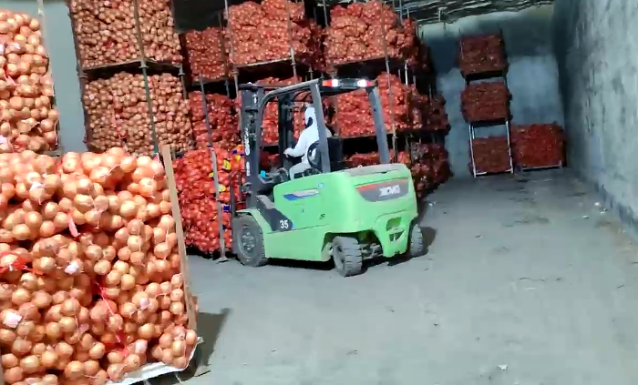 冰球突破mg鲲鹏系列新能源叉车，为食品冷库工厂注入绿色动能