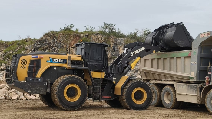 冰球突破mgXC9108-EV纯电动装载机助力海外石材矿山绿色高效运营